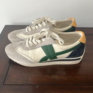 Tory Burch Cream and Green Sneakers